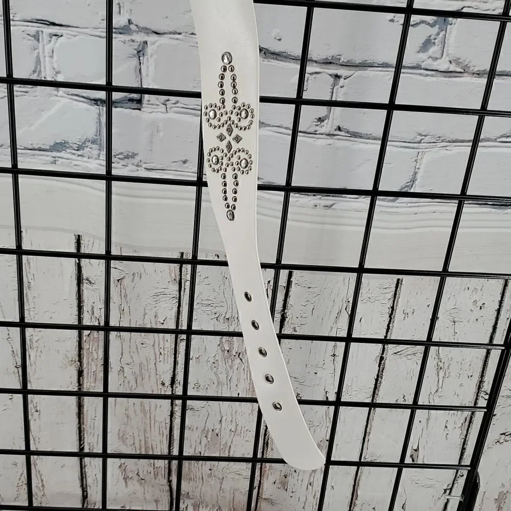 White Fancy Belt Size L 36-40 inches New